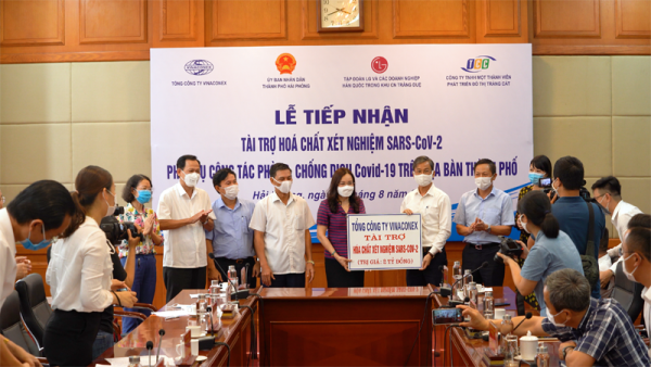 VINACONEX tài trợ hóa chất xét nghiệm SARS-COV-2 cho thành phố Hải Phòng
